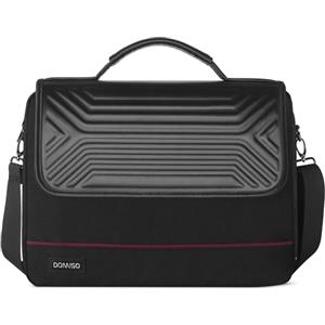 DOMISO 17,3 Pollici Borsa PC Portatile Impermeabile Laptop Ventiquattrore Custodia Sleeve Borsa Messenger per HP Pavilion 17 Envy 17/ Dell Inspiron 17 / MSI/IdeaPad 320 321, Nero 2