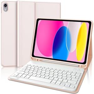 IVEOPPE Tastiera iPad 10 Generazione 10.9 2022, Custodia iPad 11 Pollici (A16, 2025) con Tastiera, Cover Tastiera Italiano QWERTY Bluetooth Magnetico Staccabile con Portapenna, Rosa