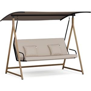 blumfeldt ZenGrove - Dondolo da Giardino a 3 Posti, Dondolo da Esterno con Tettuccio Regolabile, Telaio in Acciaio Verniciato, capacità: 240 kg, Cuscini Spessi, Resistente alle Intemperie