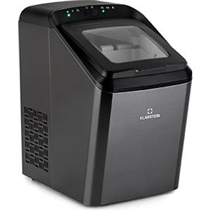 Klarstein 2.9L, Partytime Macchina del Ghiaccio Professionale, Fabbricatore Ghiaccio Secco Alimentare 15kg, Cubetti di Grandi Piccole Dimensioni, da Casa Autopulente Cocktail