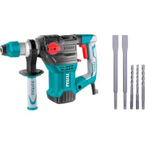 TOTAL MARTELLO PERFORATORE DEMOLITORE SDS PLUS 4 IN 1 CON ACCESSORI 1500W