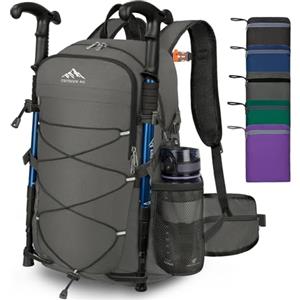 LUROON Zaino Trekking 40 Litri, Pieghevole Ultraleggero, Impermeabile Zaino Montagna per Uomo Donna, Con Scomparti Impermeabili per Campeggio Alpinismo