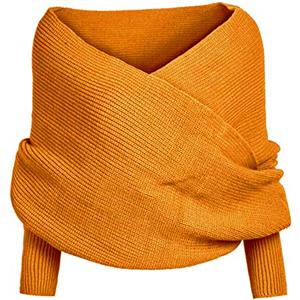 Asudaro Donna Autunno e Inverno Caldo Lana a Maglia Sciarpa Scialle Mantella Mantellina con Maniche Lunghe Crochet Sciarpe lavorate a Maglia Scialli