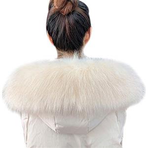 Asudaro Donna Sciarpa in Pelliccia Colletto Ecliccia Donna Collare Collo di Pelliccia Simulazione Pelliccia Capelli di Volpe Sezione Pelliccia