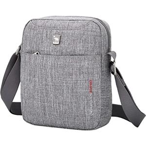 OIWAS Borsello Uomo Tracolla Piccola Borsa Tracolla Uomo Elegante Borsellino Marsupio Borsa a Spalla per Viaggio Lavoro Sportiva Grigio 7,9 pollici