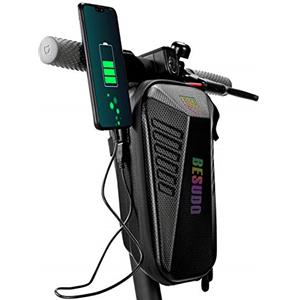 Besudo Borsa da manubrio per scooter elettrico, impermeabile, borsa portaoggetti Il lucchetto, caricatore per monopattino elettrico Xiaomi MI Mijia M365, Segway Ninebot, 2 litri