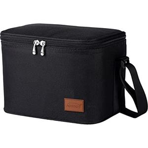 Aosbos Borsa Termica Pranzo Ufficio Portatile Moda Grande Capacità Borsa Termica isolamento Borsa da Picnic Pranzo al Sacco Adatto All'aperto/Barbecue/Campeggio/Eventi Sportivi, 7.5L Nero