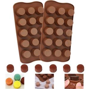 EXIN DEHCEN Stampi per Cioccolatini, 2 Pezzi Stampo Cioccolatini, Stampi Cioccolatini con 15 Stampini, Stampo per Cioccolatini, per Fare Caramelle Al Cioccolato, Torta, Tartufi Pralinati, Vassoio Di Ghiaccio