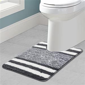 Pauwer Tappetino per WC a forma di U, 50 x 60 cm, ultra morbido, antiscivolo, per WC, assorbente, lavabile, tappetino da bagno
