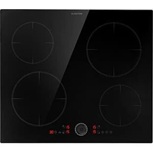 Klarstein Piastra Induzione, Piano Cottura Induzione, Fornello Elettrico con Controllo Smart Touch, Piano Cottura Induzione 4 Fuochi con Display Digitale, Funzione Timer e Blocco Bambini, 240v