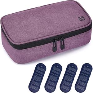 ALLCAMP OUTDOOR GEAR ALLCAMP Borsa Frigo per insulina,organizer portatile per farmaci diabetici,con 4 borsa ghiaccio,porta insulina termico da viaggio,borsa termica per insulina(viola)
