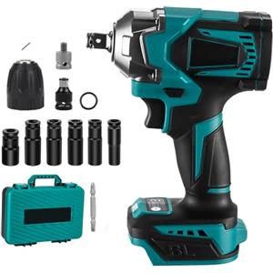 AHWOiHS Avvitatore a Impulsi Brushless 700Nm Avvitatore a Impulsi 1/2 Avvitatore a Batteria Compatibile con Batteria 18V-21V, con 6 bussole Chiave a Urto Elettrica per Avvitare e Svitare(senza batteria)