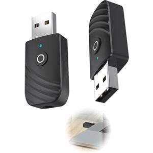 coalwop 2PCS 3 in 1 Trasmettitore e Ricevitore Bluetooth 5.0 per TV USB Adattatore bluetooth per tv con 3,5mm Audio, Portata 15m (10m Interni) Plug-and-Play Compatibile con PC, Auto