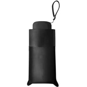 Ruspela Ombrello compatto, UPF50+, ombrello pieghevole da viaggio, 6 stecche, protezione UVA, mini ombrello antivento con protezione UV per donne e ragazze, Nero , S