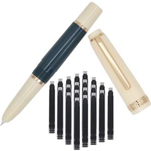 SIPLIV Jinhao 82 Mini penna stilografica in plastica, penna da viaggio tascabile a paragrafo corto, con convertitore di inchiostro e 20 cartucce di inchiostro nero, pennino extra fine con cappuccio,
