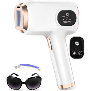 pedete Epilatore luce pulsata, Funzione HR/SR/HR+, 9 Livelli di Energia, 999.999 impulsi di luce per donne, labbra, viso, ascelle e corpo.