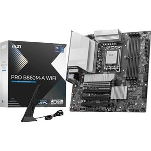 MSI PRO B860M-A WIFI MSI Scheda Madre, mATX - Supporta i processori Intel Core Ultra (Serie 2), LGA 1851-12 DRPS, DDR5 Memory Boost (8600+ MT/s OC), PCIe 5.0 x16 e 4.0 x16, M.2 Gen5, Wi-Fi 7, 5G LAN