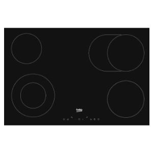 Beko HIC 84401 Piano Cottura Vetroceramica da Incasso 80 cm 4 Fornelli Nero Controllo Touch 7400 W