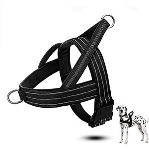 LURICO Pettorina Cane, Pettorina Cane Taglia Grande, Pettorina Cane Taglia Media, No-Pull Pettorine per Cani, Regolabile Riflettente Traspirante, per Cani di Taglia Media e Grande (M)