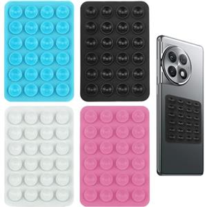 HUZNA 4 Pezzi Ventosa per Cellulare, Porta Telefono Antiscivolo,Multifunzionale Ventose Telefono,Silicone Ventosa Telefono, per Selfie e Video, Hands-Free,Nero, Blu, Rosa, Bianco