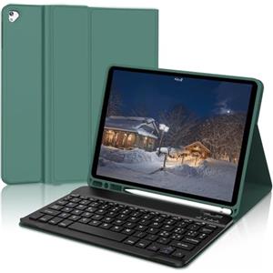 IVEOPPE Cover iPad 6 Generazione con Tastiera, Tastiera iPad 6 Generazione, Tastiera iPad 9.7, Custodia Tastiera Italiano Bluetooth staccabile per iPad 5, ipad pro 9.7, iPad Air 2, iPad Air 1, Verde scuro