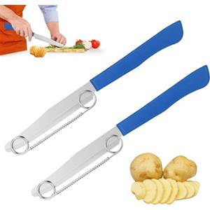 Farerkass Confezione da 2 coltelli a taglio rapido pelapatate, coltello multifunzione 3 in 1 con molla rimovibile, tagliaverdure facile da pulire per frutta e verdura, tagliare, tagliare a dadini, sbucciare