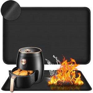 Gebrazy Tappetino resistente al calore per friggitrice ad aria, base resistente al calore fino a 500°C, 60 x 40 cm, base ignifuga, antiscivolo e impermeabile, per friggitrice ad aria e forno a microonde