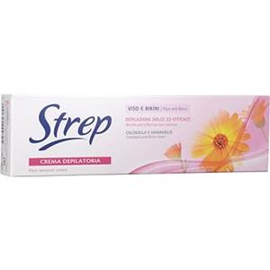 Strep - Crema Depilatoria Viso e Bikini, Depilazione Dolce ed Efficace, Lascia la Pelle Liscia e Vellutata, 75ml