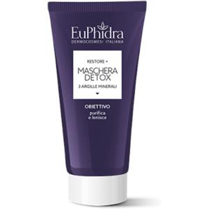 Euphidra Maschera Detox Restore 75 ml - Purifica e Lenisce con 3 Argille Minerali