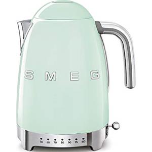 Smeg, Bollitore Temperatura Variabile KLF04PGEU 1,7L, Più Livelli di Temperatura, Filtro Anticalcare Lavabile, Autospegnimento di Sicurezza, Indicatore Livello Acqua, Potenza 2400W, Verde Pastello