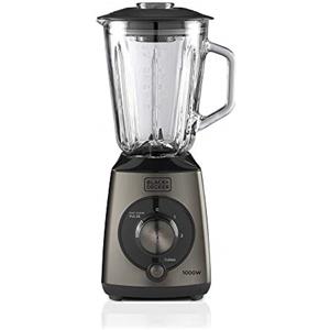 BLACK+DECKER BXJB1000E Frullatore,1000W., Caraffa in vetro 1,5 lt., colore grigio e nero.