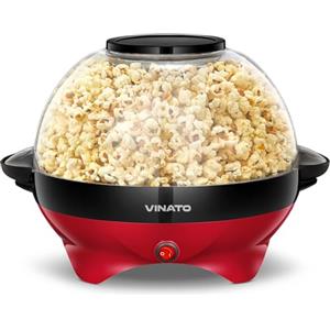 VINATO Macchina Popcorn, Macchina Pop Corn da 5 Litri per la Casa, con Rivestimento Antiaderente e Superficie Riscaldante Rimovibile, Macchina per Pop Corn Silenziosa e Veloce
