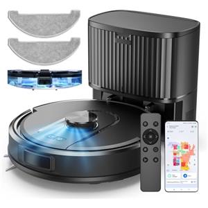 Vexilar W11 Robot Aspirapolvere Lavapavimenti con Mappatura,5000Pa,180 minuti,Navigazione Laser,Svuotamento Automatico,Aspirapolvere Robot Lavapavimenti Autopulente con Stazione per Tappeti/Pavimenti