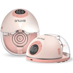 ANWIKE Tiralatte Elettrico Doppia - Annuncio Vocale Tiralatte Elettrico Indossabile, 12 Livelli 4 Modalità con Funzione di Memoria del Modalità, Tiralatte Portatile Ricaricabile con Inserto Flangia, Rosa