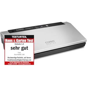 CASO, macchina per sottovuoto GourmetVAC 180, 1384, con doppia saldatura, pompa pistone (9 l/min) e motore potente, con regolazione del sottovuoto e 10 sacchetti da 20 x 30 cm