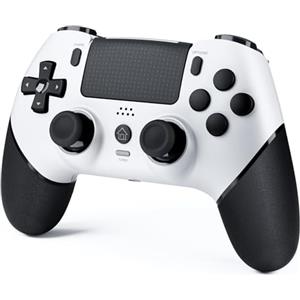 CHEREEKI Controller per PS4 Hall Joystick, Gamepad con Grande Batteria da 1000mAh Doppio Vibrazione, Sensori di Movimento, Funzione Audio, Touch Pad