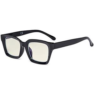 Eyekepper Le signore Occhiali per Computer - Filtro Luce Blu Lettori Donne- Protezione UV420 Quadrato Sovradimensionata Occhiali da Lettura di Design - Nero +0.50