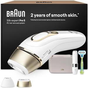 Braun Silk·expert Pro 5 Epilatore Luce Pulsata, Depilatore Corpo Donna, Alternativa al Laser Peli, Con Custodia, Mini Depilatore Viso, 2 Testine, Luce Pulsata Braun, Idea Regalo, PL5156
