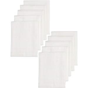 MEYCO Baby Uni panni in mussola bio, 10 pezzi (pannolini in mussola in 100% cotone bio, assorbenti e ad asciugatura rapida, multifunzionali), Bianco