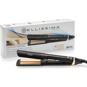 Bellissima Imetec Creativity Infrared, Piastra per capelli lisci, tecnologia raggi infrarossi, 4 elementi riscaldanti, rivestimento ION Ceramic, 11 temperature regolabili da 130 °C a 230 °C
