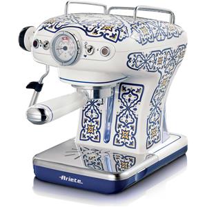 Ariete 1389 Macchina da caffè Capri, 850W, Capacità serbatoio 0,9L, Filtro ½ tazze, Vassoio raccogli goccia, Cappuccinatore