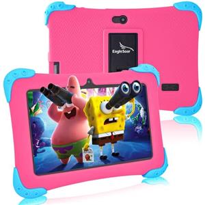 EagleSoar Tablet PC per Bambini 7 Pollici Android 12 Quad Core 2GB RAM 32GB ROM WiFi Bluetooth Controllo Parentale Apprendimento Educazione Doppia Fotocamera con Custodia-Rosso
