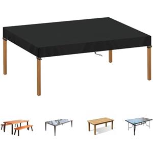 SIMPHAUS Copritavolo da Esterno 160x100x15cm Copri Tavolo e Sedie da Esterno Teli Copertura Tavoli Copertura Mobili da Giardino Impermeabile Resistente UV Tessuto Oxford 420D