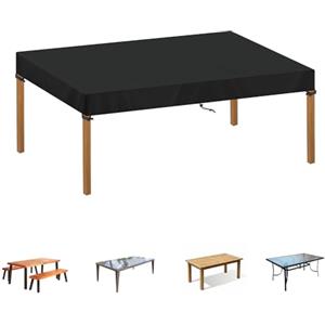 SIMPHAUS Copertura Protettiva Copritavolo Esterno Impermeabile Copertura Mobili Giardino Copritavolo Rettangolare da Esterno Copertura Tavoli Esterno Resistente UV Tessuto Oxford 420D 150x80x15cm