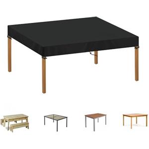 SIMPHAUS Telo Copritavolo da Esterno Impermeabile Telo Tavolo Giardino Copertura per Tavolo da Esterno Resistente UV Tessuto Oxford 420D Copertura per Mobili da Giardino 120x90x15cm