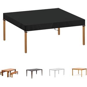 SIMPHAUS Copertura Protettiva Copritavolo Esterno Impermeabile Copertura Mobili Giardino Copritavolo Rettangolare da Esterno Copertura Tavoli Esterno Resistente UV Tessuto Oxford 420D 140x90x15cm