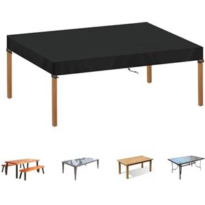 SIMPHAUS Copritavolo da Esterno 160x90x15cm Copri Tavolo e Sedie da Esterno Teli Copertura Tavoli Copertura Mobili da Giardino Impermeabile Resistente UV Tessuto Oxford 420D