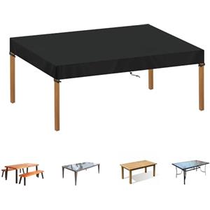 SIMPHAUS Copertura Protettiva Copritavolo Esterno Impermeabile Copertura Mobili Giardino Copritavolo Rettangolare da Esterno Copertura Tavoli Esterno Resistente UV Tessuto Oxford 420D 150x90x15cm