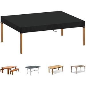 SIMPHAUS Copertura Tavolo da Giardino Telo Copertura Tavolo Esterno Impermeabile Coperture per Mobili da Giardino Resistente UV Tessuto Oxford 420D Telo Copri Tavolo Esterno 190x100x15cm