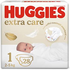 Huggies Extra Care Bebe, Pannolini Taglia 1 (2-5Kg), Ipoallergenico, Design Winnie The Pooh, 28 Pz